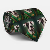 Great Dane Dog in St. Patrick's Day Dress Krawatte (Gerollt)