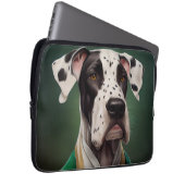 Great Dane Dog in St. Patrick's Day Dress Laptopschutzhülle (Vorne Rechts)