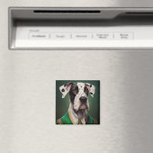 Great Dane Dog in St. Patrick's Day Dress Magnet (In Situ (Geschirrspüler))