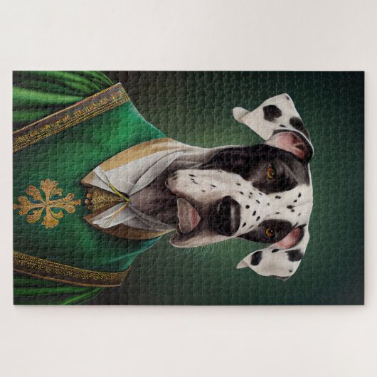 Great Dane Dog in St. Patrick's Day Dress Puzzle (Horizontal)