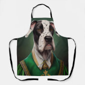Great Dane Dog in St. Patrick's Day Dress Schürze (Vorderseite)