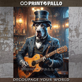 Great Dane Dog in viktorianischer Kleidung und Git Seidenpapier