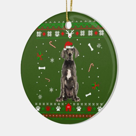 Great Dane Dog Keramik Ornament (Links)