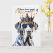 Great Dane Dog King für Day Funny Birthday Karte (Gelbe Blume)