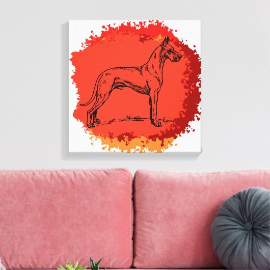 Great Dane Dog Leinwanddruck (Insitu (Wohnzimmer))