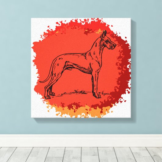 Great Dane Dog Leinwanddruck (Insitu (Holzboden))