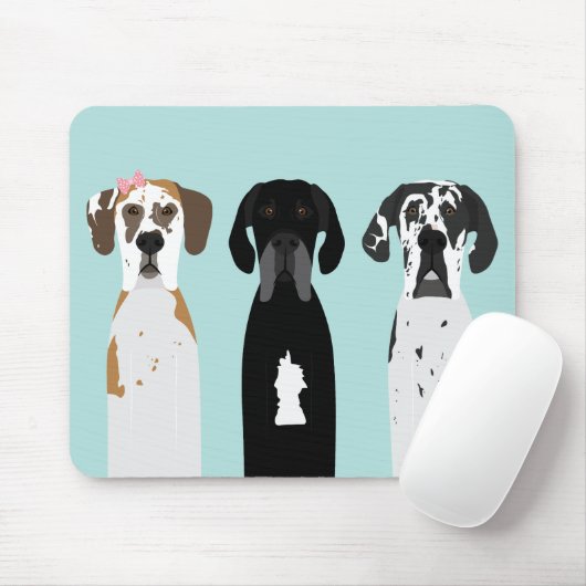 Great Dane Dog Mousepad (Mit Mouse)