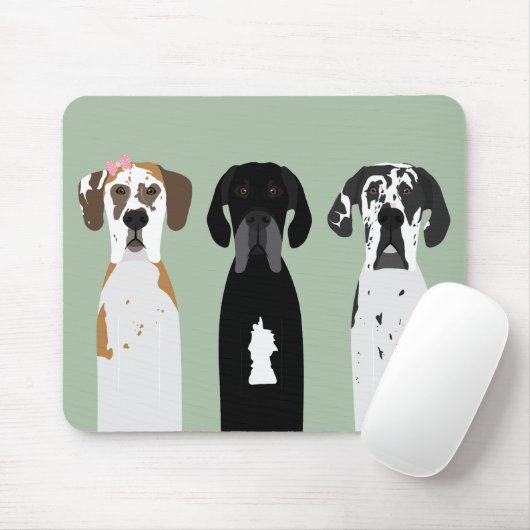 Great Dane Dog Mousepad (Mit Mouse)