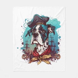 Great Dane Dog Pirate Fleecedecke