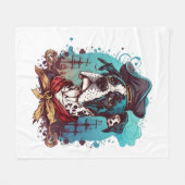 Great Dane Dog Pirate Fleecedecke (Vorderseite (Horizontal))