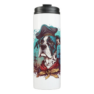 Great Dane Dog Pirate Thermosbecher