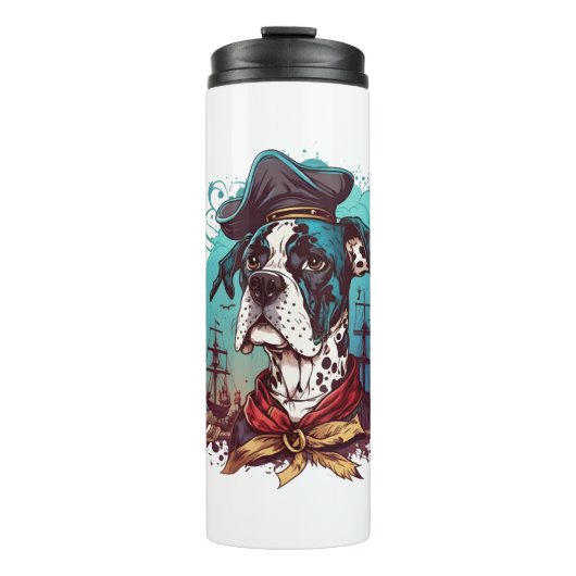 Great Dane Dog Pirate Thermosbecher (Vorderseite)
