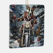 Great Dane Dog Riding Motorrad Weihnachten Keramikornament (Rechts)