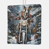 Great Dane Dog Riding Motorrad Weihnachten Keramikornament (Links)