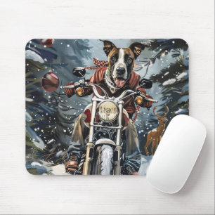 Great Dane Dog Riding Motorrad Weihnachten Mousepad