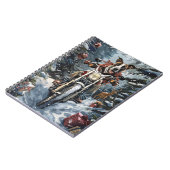 Great Dane Dog Riding Motorrad Weihnachten Notizblock (Linke Seite)