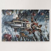 Great Dane Dog Riding Motorrad Weihnachten Puzzle (Horizontal)