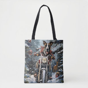Great Dane Dog Riding Motorrad Weihnachten Tasche