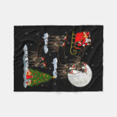 Great Dane Dog Santa Sleigh Flying Funny Magical C Fleecedecke (Vorderseite (Horizontal))