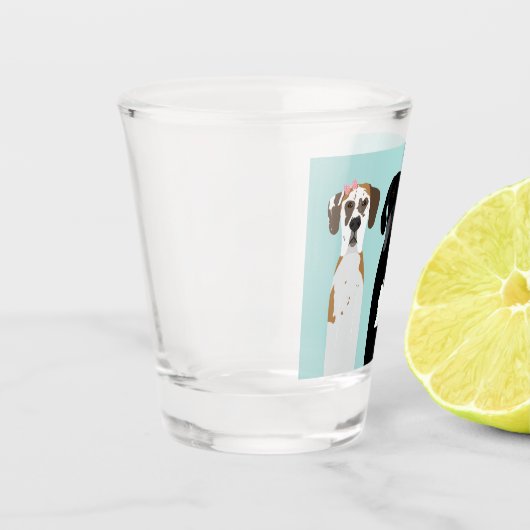 Great Dane Dog Schnapsglas (Links)