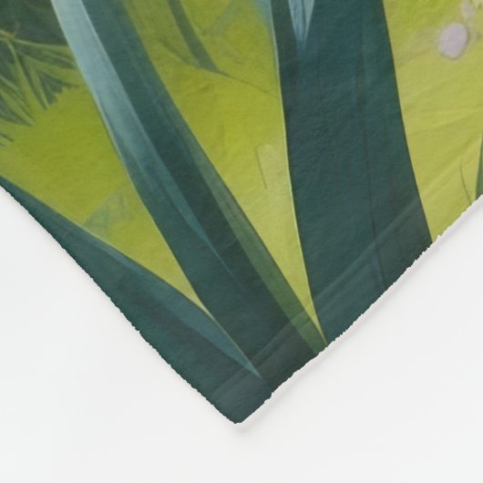 Great Dane Dog Spring Blumen Malerei Fleecedecke (Ecke)