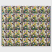 Great Dane Dog Spring Blumen Malerei Geschenkpapier (Flach)