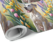 Great Dane Dog Spring Blumen Malerei Geschenkpapier (Rolleneckpunkt)