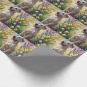 Great Dane Dog Spring Blumen Malerei Geschenkpapier (Ecke)