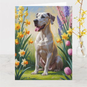 Great Dane Dog Spring Blumen Malerei Karte
