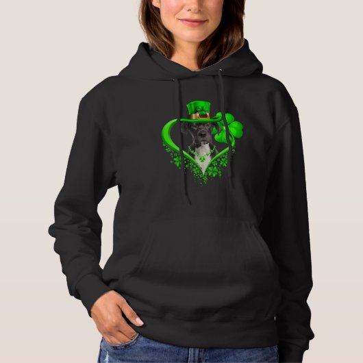 Great Dane Dog St Patricks Day Lover Irish Shamroc Hoodie (Vorderseite)