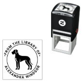 Great Dane Dog Stehend Silh Library Book Name Permastempel (Beispiel)