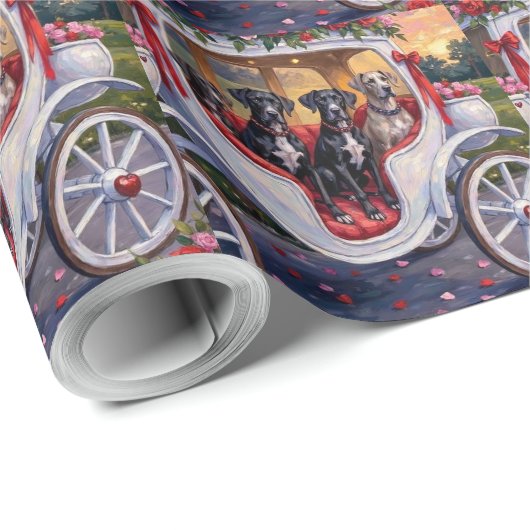Great Dane Dog Valentine's Day Geschenkpapier (Rolleneckpunkt)
