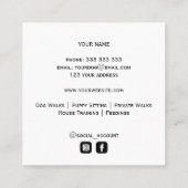 Great Dane Dog Walker Trainer Welpe sitzend KRAFT Quadratische Visitenkarte (Rückseite)