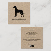 Great Dane Dog Walker Trainer Welpe sitzend KRAFT Quadratische Visitenkarte (Vorne/Hinten)