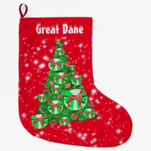 Great Dane Dog Weihnachten Big Tree Dekoration Rot