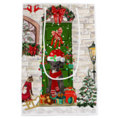 Great Dane Dog Weihnachten Mittlere Geschenktüte (Rückseite)
