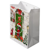 Great Dane Dog Weihnachten Mittlere Geschenktüte (Rückseite Schrägansicht)