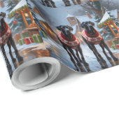 Great Dane Dogs Christmas Snow Holiday Geschenkpapier (Rolleneckpunkt)
