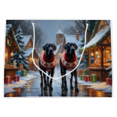 Great Dane Dogs Christmas Snow Holiday Große Geschenktüte (Vorderseite)
