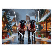 Great Dane Dogs Christmas Snow Holiday Große Geschenktüte (Rückseite)