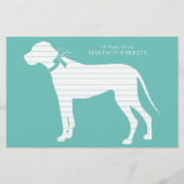 Great Dane Doppy Puppy Briefpapier (Vorderseite)