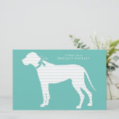 Great Dane Doppy Puppy Briefpapier (Stehend Vorderseite)