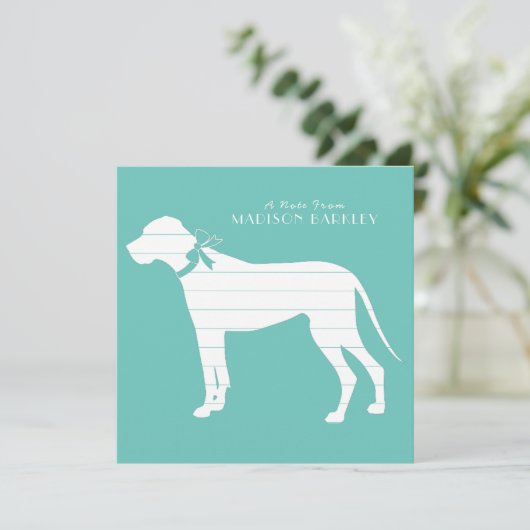 Great Dane Doppy Puppy Dankeskarte (Stehend Vorderseite)