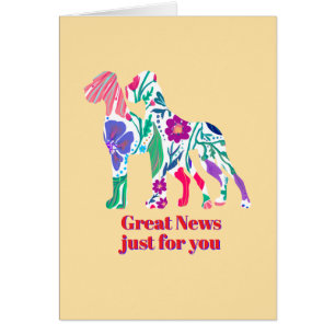 Great Dane Einladungen rosa floral