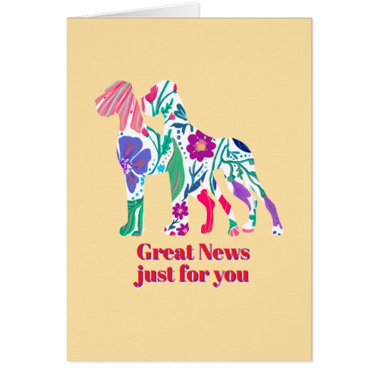 Great Dane Einladungen rosa floral (Vorne)