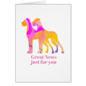 Great Dane Einladungen rosa gelb (Vorne)