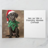 Great Dane Elf Puppy Weihnachtskarte Karte (Innenseite)