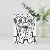 Great Dane Face Postkarte (Stehend Vorderseite)