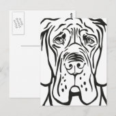Great Dane Face Postkarte (Vorne/Hinten)