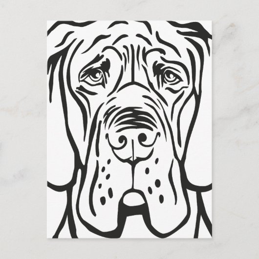 Great Dane Face Postkarte (Vorderseite)